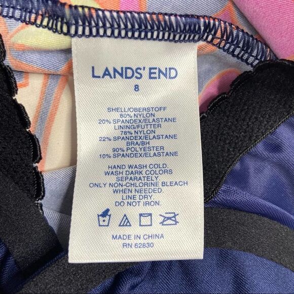 LANDS’ END Floral Square Neck Tankini Swim Top - Picture 7 of 9